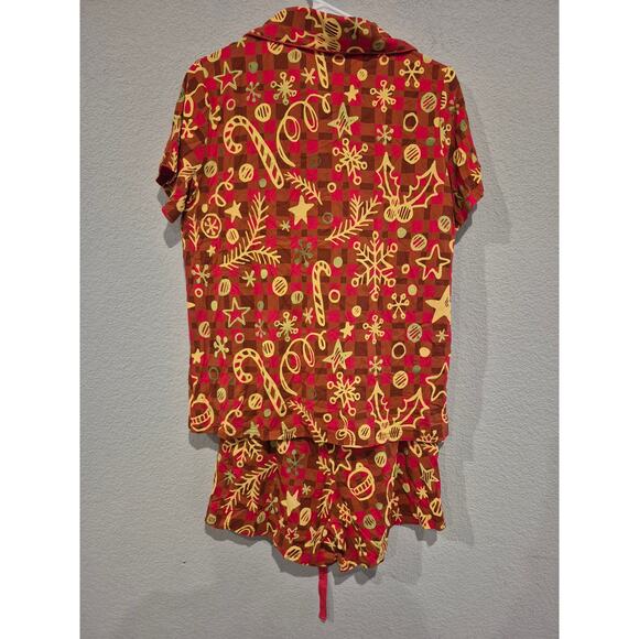 Leikar Women's Size Small Button Down 2-Piece Pajama Set Red NWOT - Picture 2 of 10